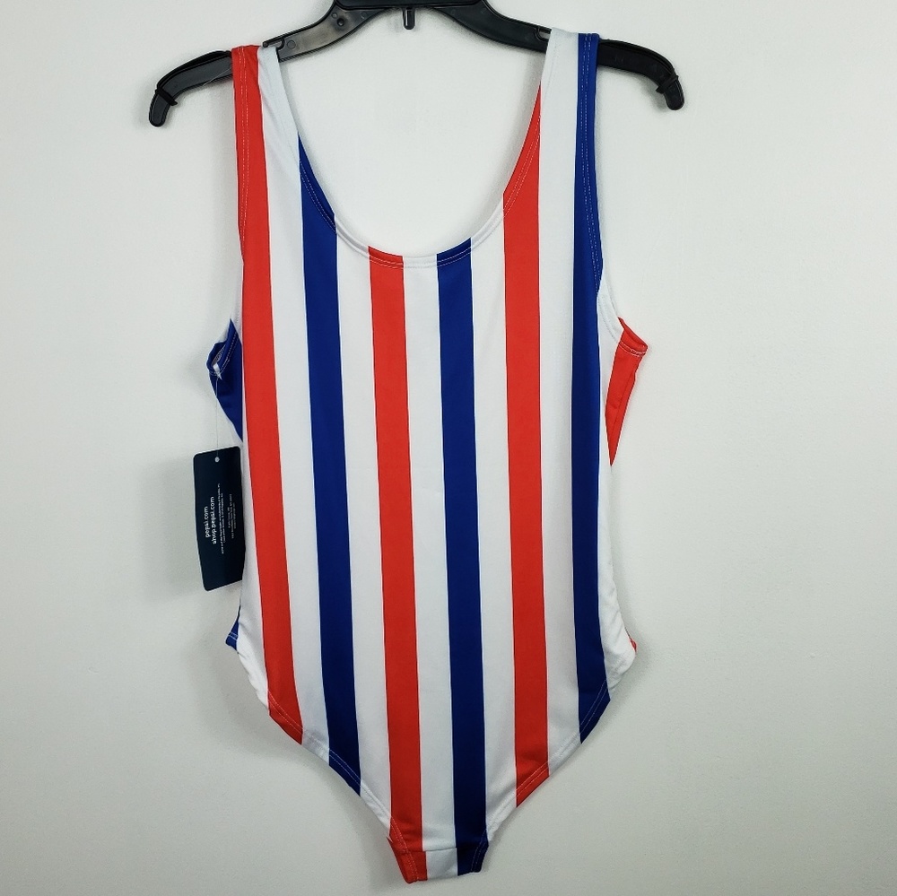 Pepsi one piece striped bathing suit - Picture 3 of 6